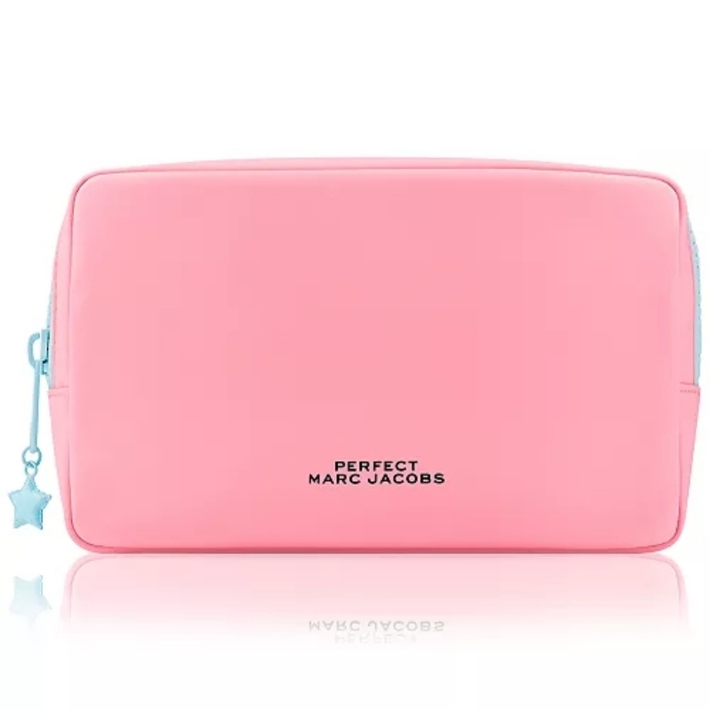 New Marc Jacobs Perfect Pink Bag Small Clutch Cosmetics Star Zipper Pouch